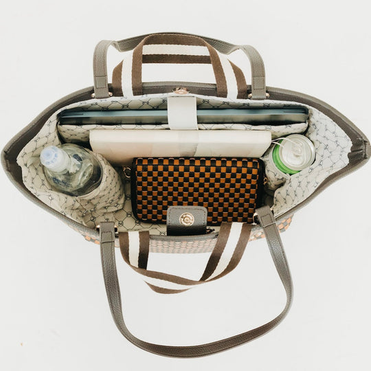 Woven Tiffany Organizer Tote Bag