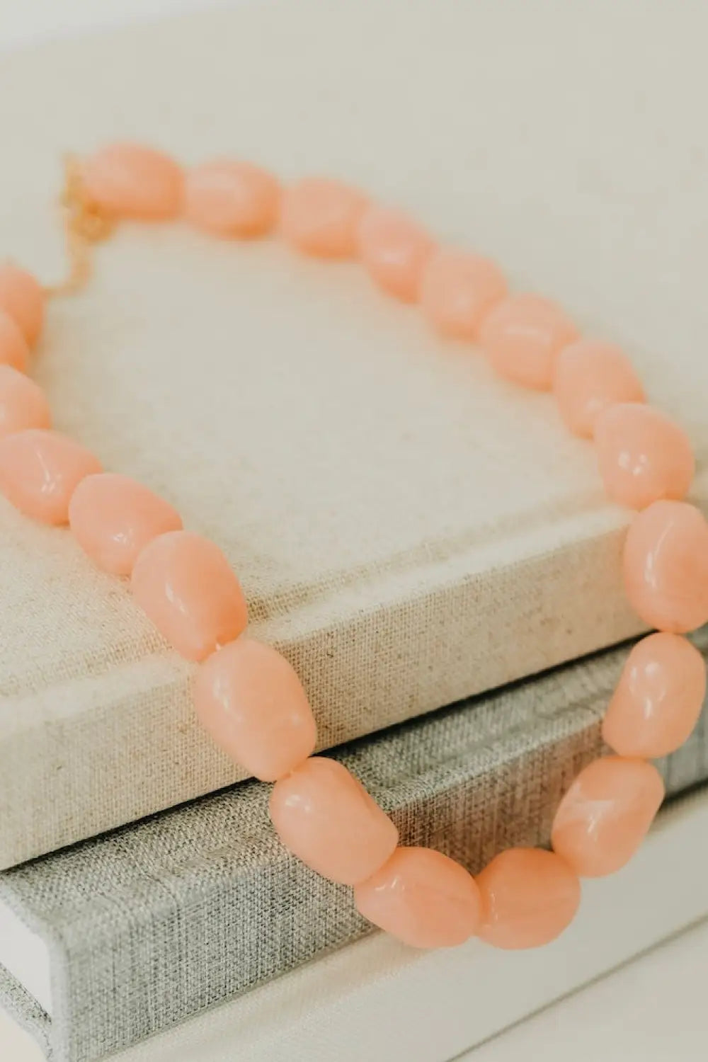 Wilma Beaded Necklace - Peach - Necklace