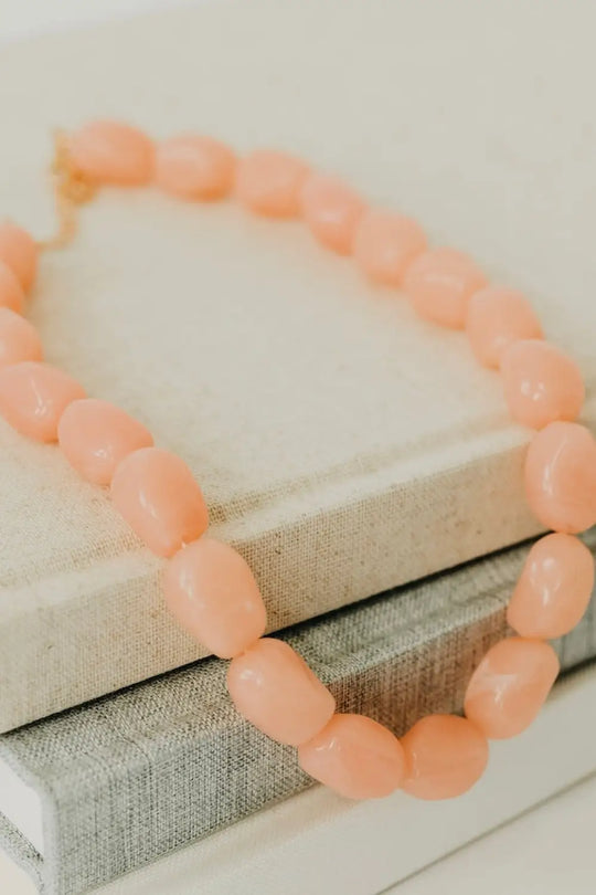 Wilma Beaded Necklace - Peach - Necklace