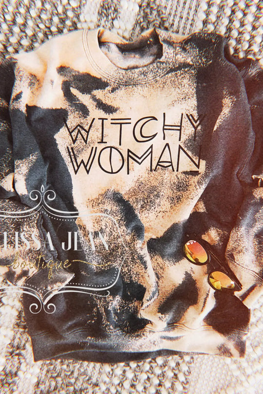Witchy Woman Bleached Sweatshirt - Melissa Jean Boutique