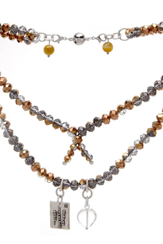 Woke Up Sexy As Hell Again Heart Crystal Boho Wrap Bracelet/Necklace - crystal boho