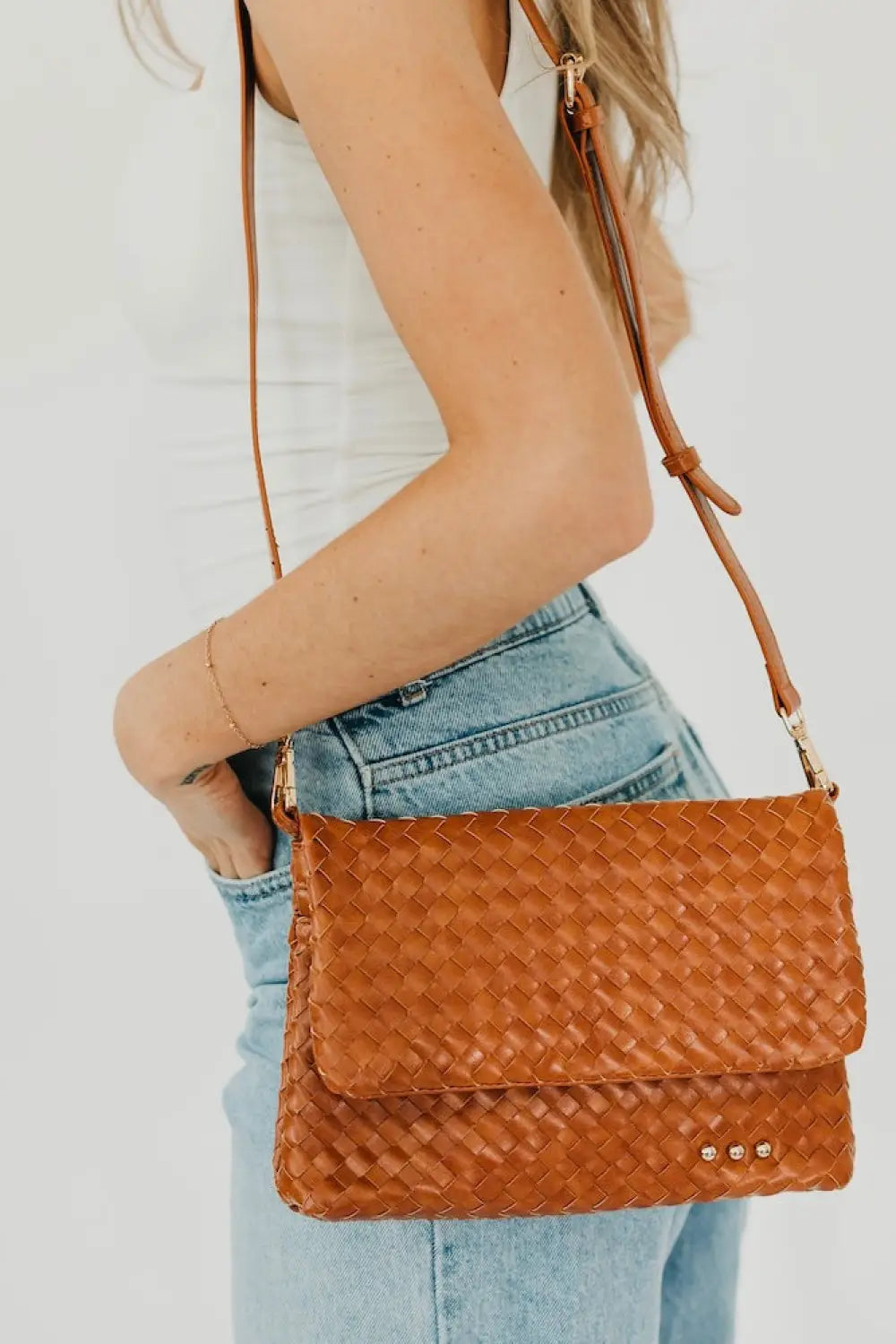Wrenlee Woven Flap Crossbody
