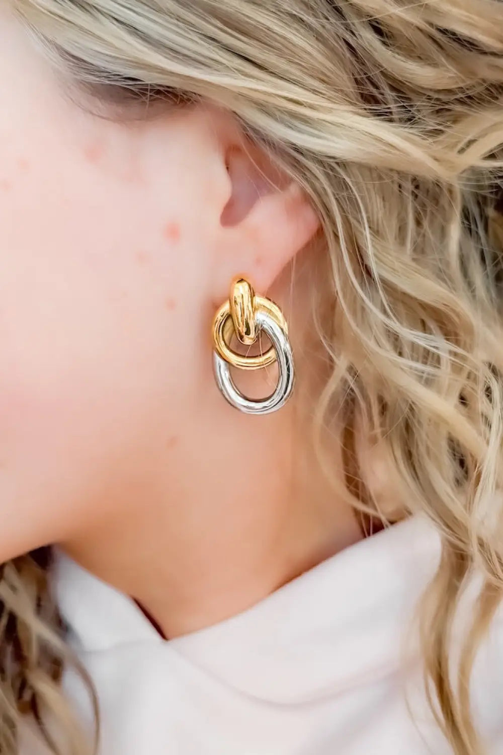 Adelle Two Tone Earrings - Earrings