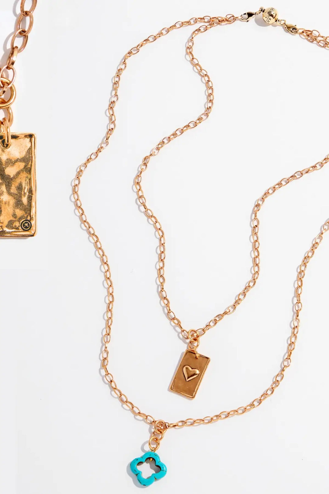 All Is Well Original Lite Necklace - Antique Gold / Howlite Clover - original lite