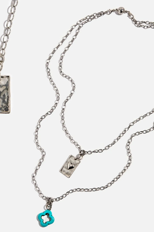 All Is Well Original Lite Necklace - Silver / Howlite Clover - original lite