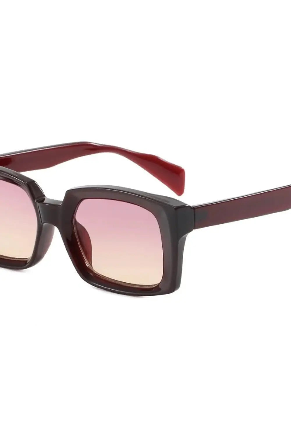 Amanda Square Sunglasses - Maroon/Maroon Lens - Sunglasses