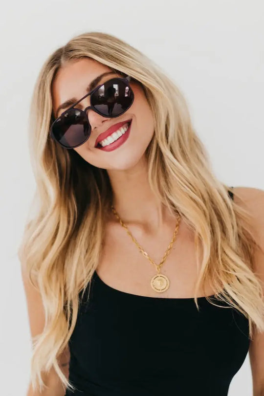 Amber Aviator Sunglasses - Sunglasses