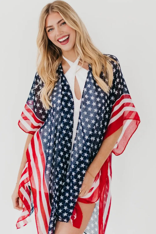 American Women USA Flag Kimono - Kimono