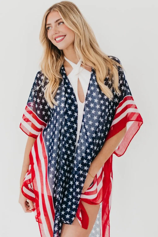American Women USA Flag Kimono - Kimono