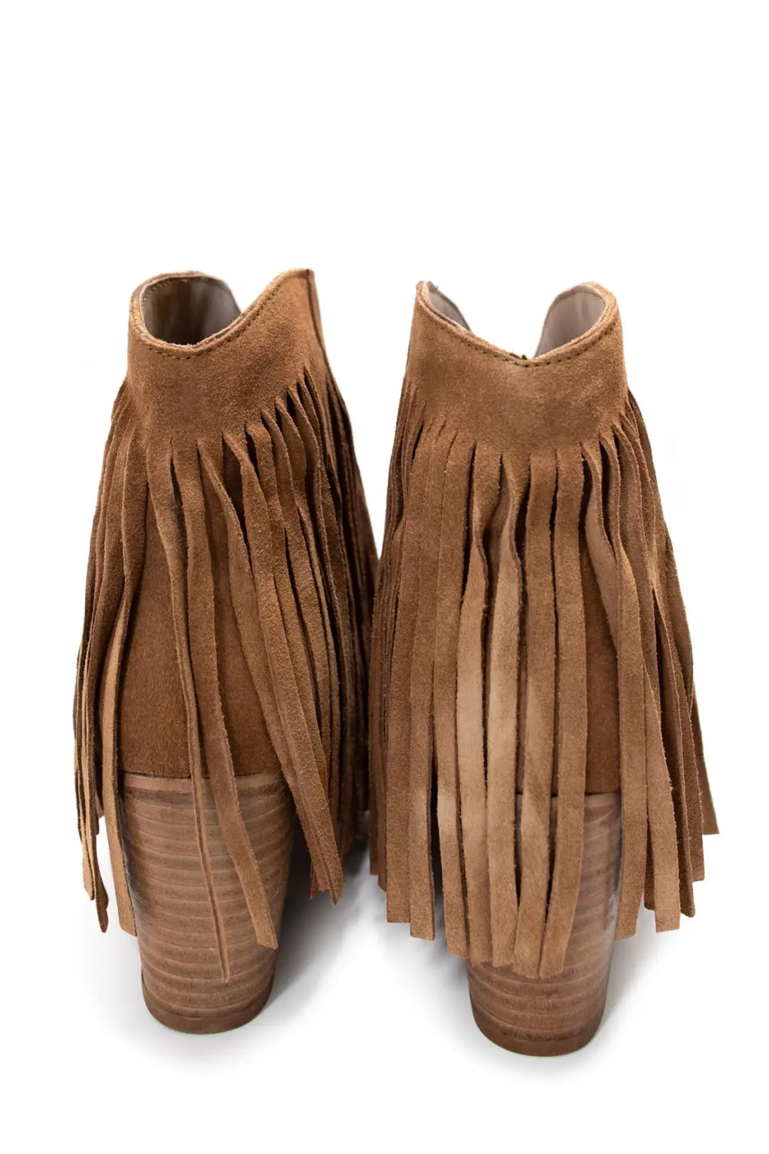 Amos Fringe Ankle Bootie in Tan Suede - 110 Fashion Boots