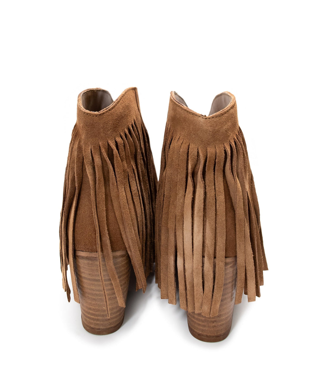 Amos Fringe Ankle Bootie in Tan Suede - MELISSA JEAN