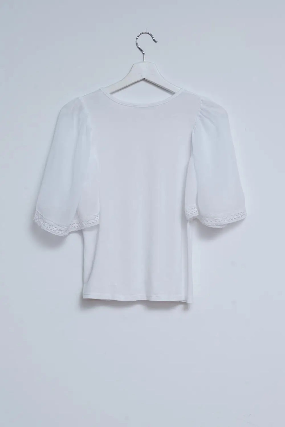Angel sleeve tea blouse in white - One Size / White - Tops