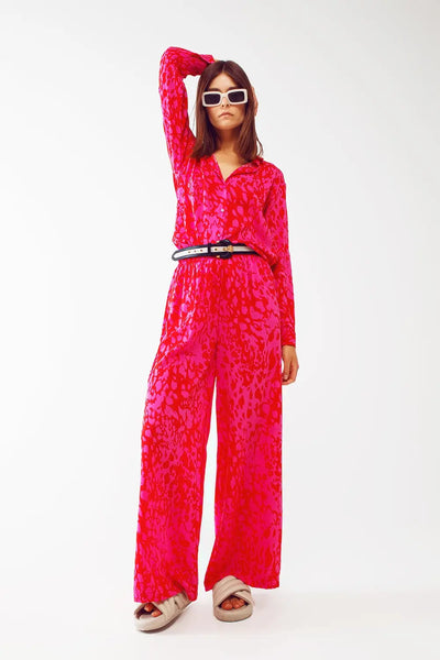 Animal Print Shirt in Fuchsia - Shirts