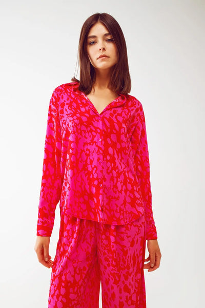 Animal Print Shirt in Fuchsia - Shirts