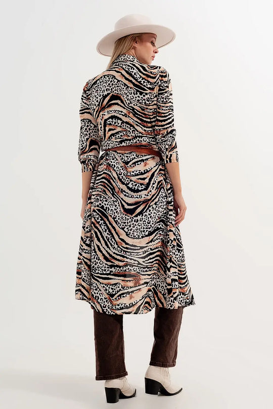 Animal shirt dress in natural - Dresses