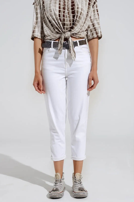 Q2 Ankle skinny  Basic Jeans in white