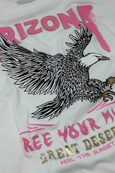 Arizona T-shirt with Eagle Digital Print in White - One Size / White - Tops
