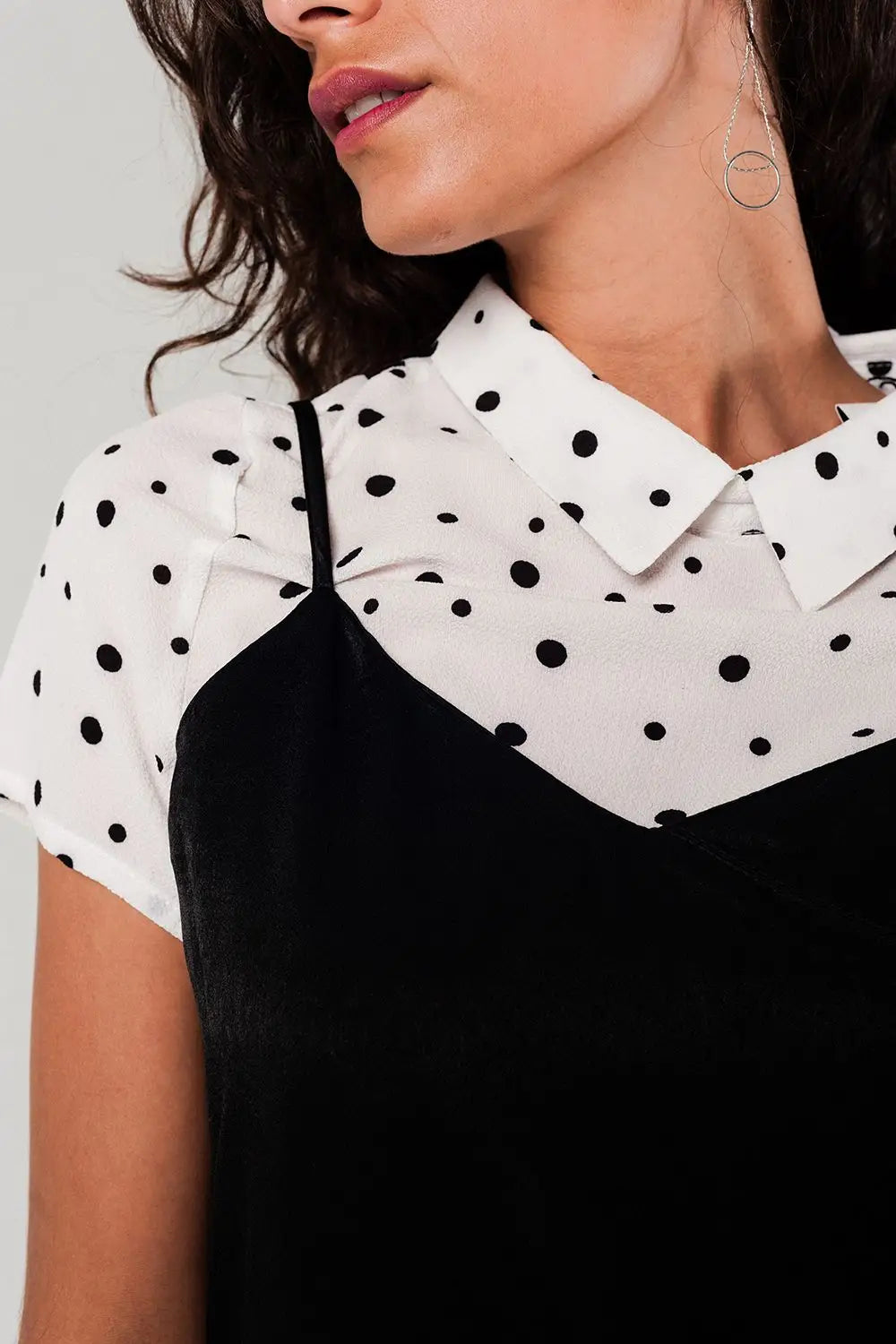 Asymmetric hem slip dress in black - One Size / Black - Dresses