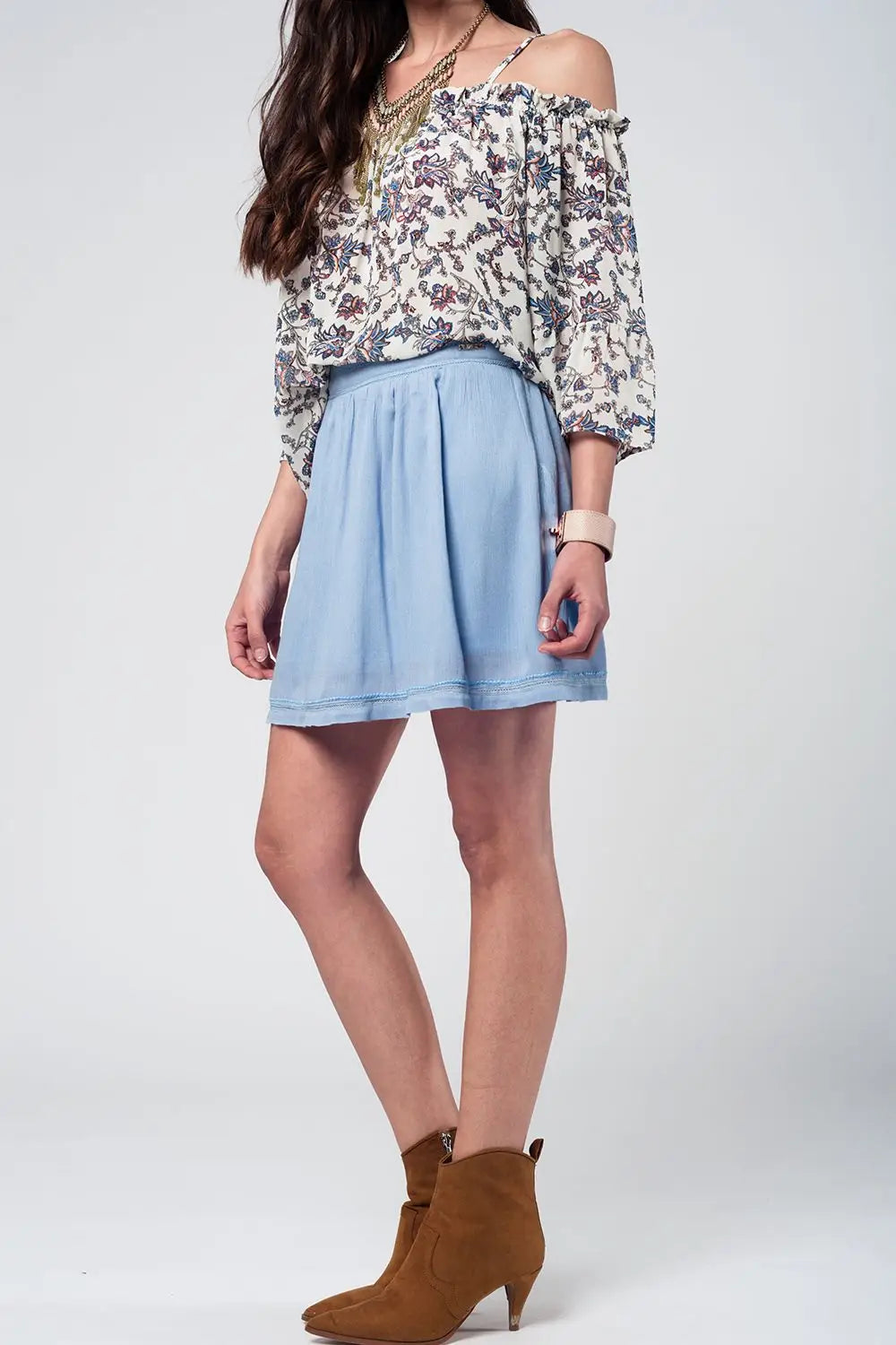 Aztec blue mini skirt - Skirts