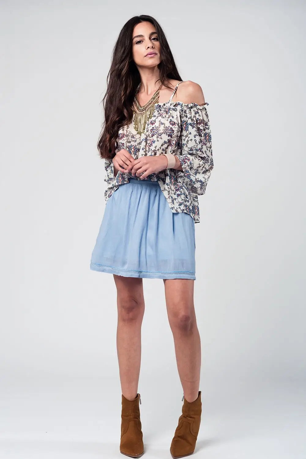 Aztec blue mini skirt - Skirts