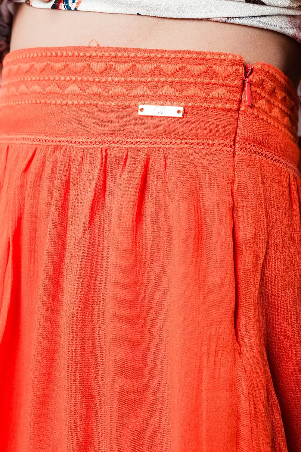 Aztec orange mini skirt - Skirts