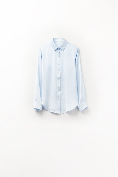 Baby Blue Buttoned Shirt in satin