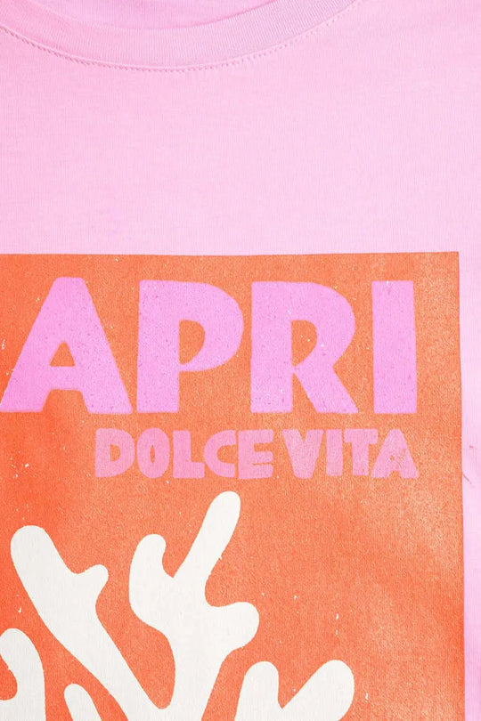 Baby Pink Capri Dolce Vita T-shirt Made in Italy - One Size / Pink - Tops