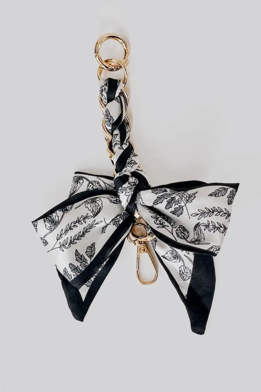 Charmed By Satin Bag Charms - Black Floral - Charms
