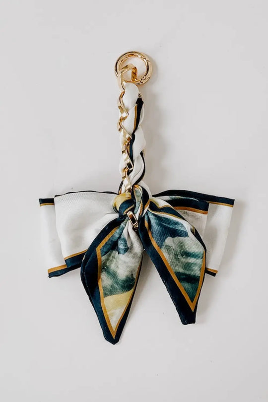 Charmed By Satin Bag Charms - Navy/Green/Yellow Painting - Charms