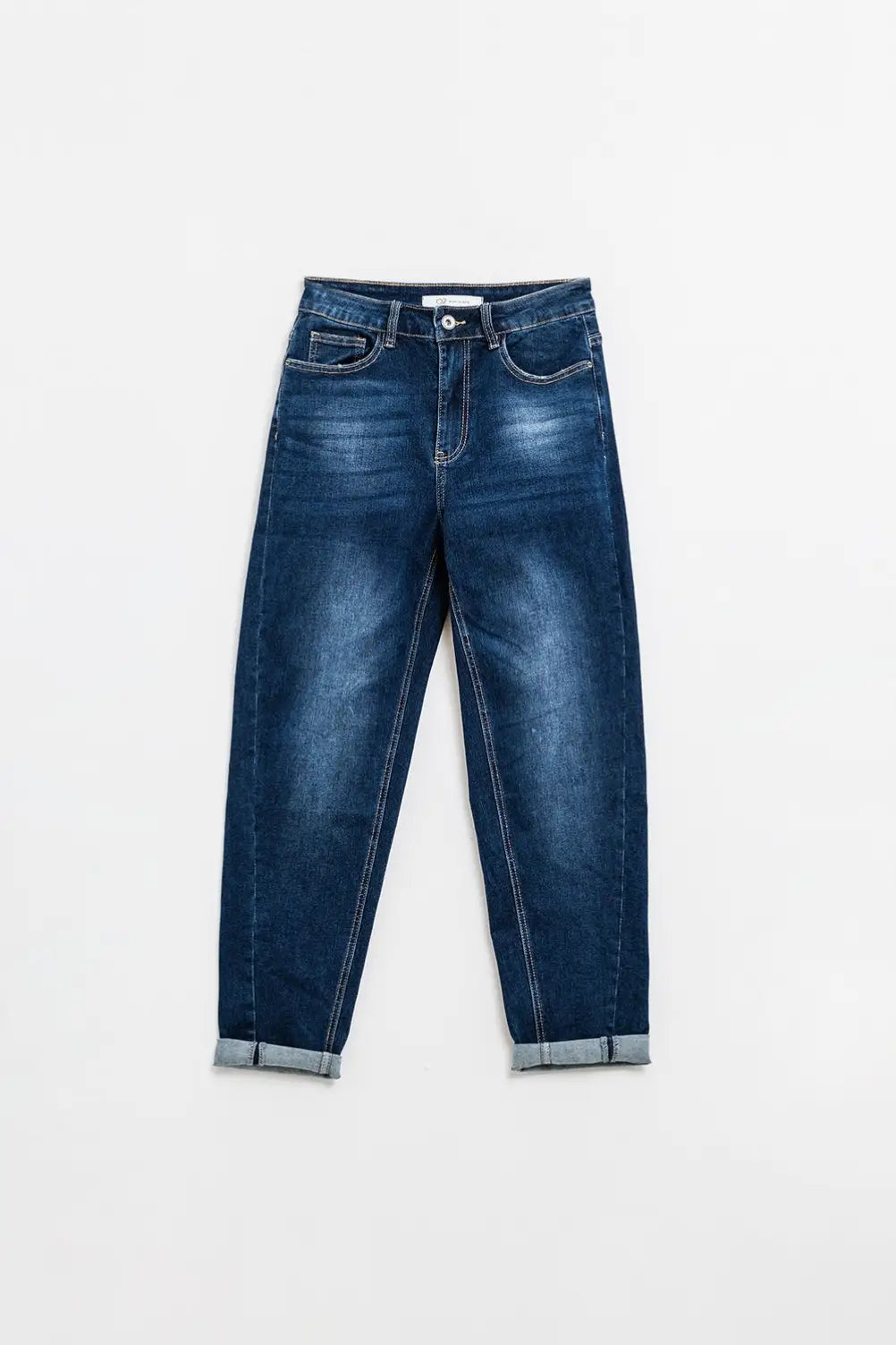 Q2 balloon style leg jeans in dark wash