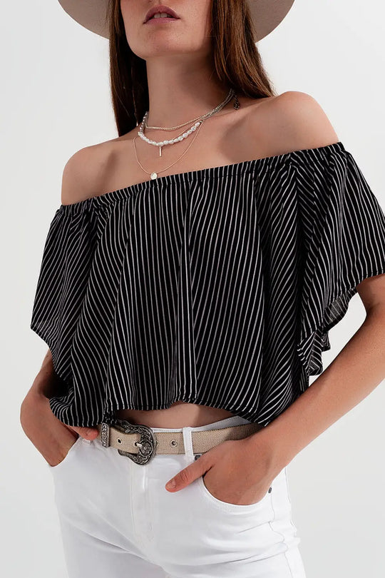 Bardot top in stripe - Shirts