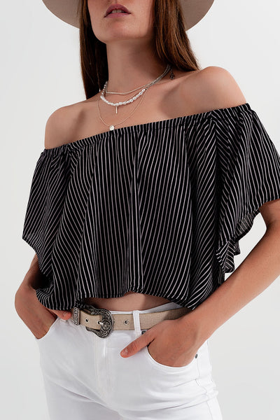 Bardot top in stripe