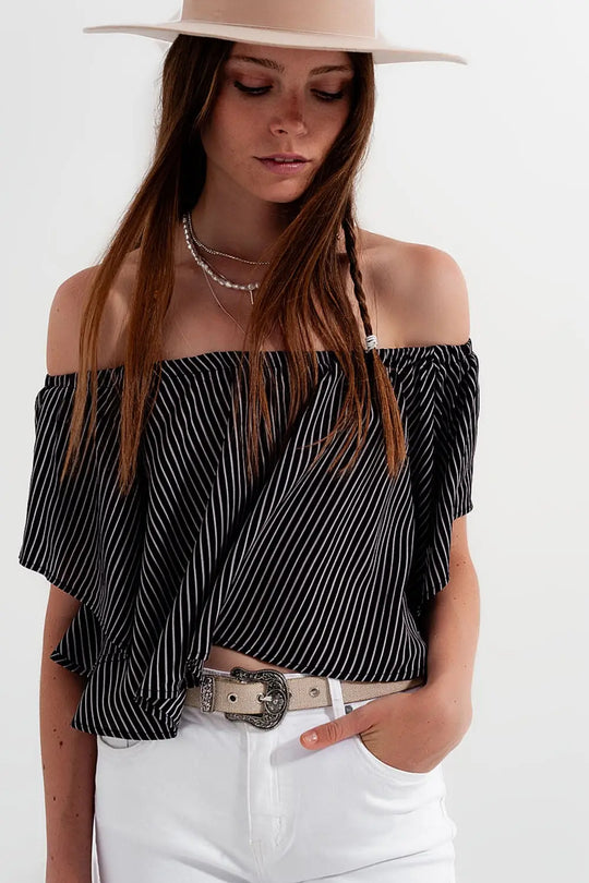 Bardot top in stripe - Shirts