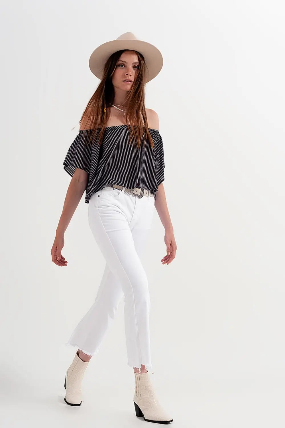 Bardot top in stripe - Shirts