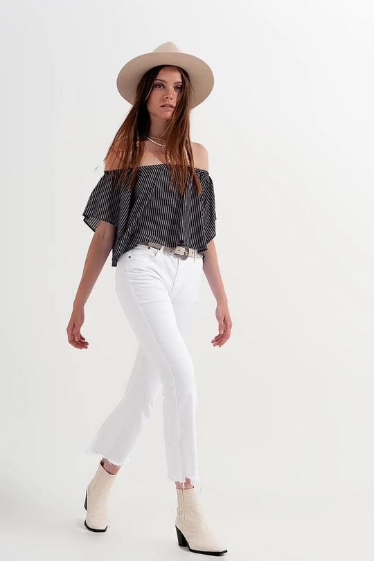 Bardot top in stripe - Shirts