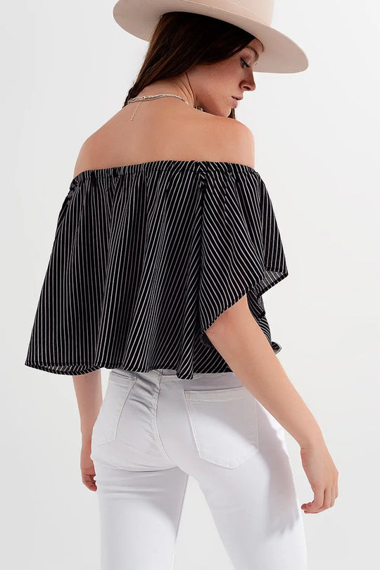 Bardot top in stripe - Shirts