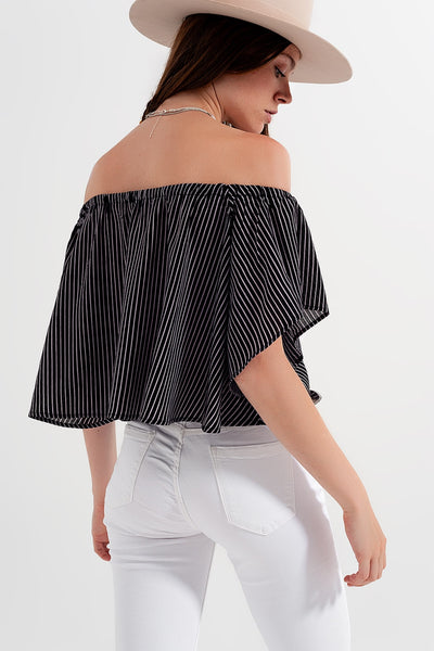 Bardot top in stripe