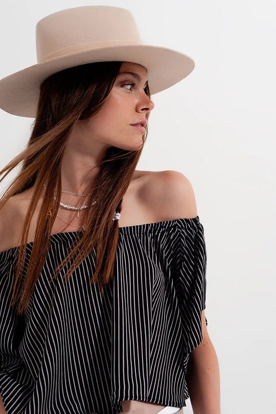 Bardot top in stripe - Shirts