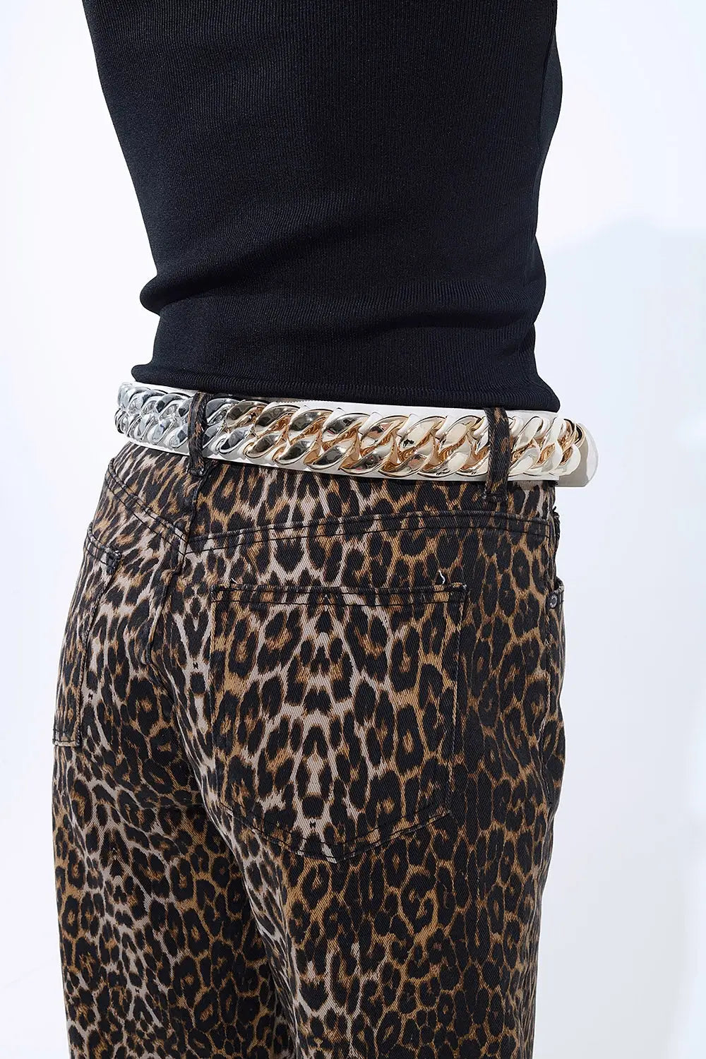 Barrel Leopard Print Jeans - Jeans