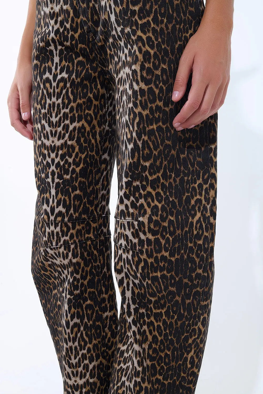 Barrel Leopard Print Jeans - Jeans