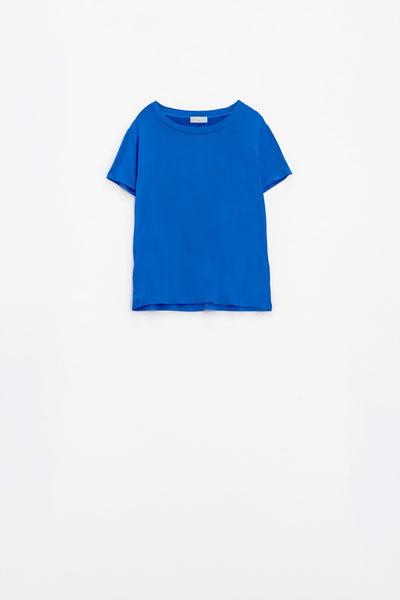 Basic Blue Crew Neck viscose T-shirt