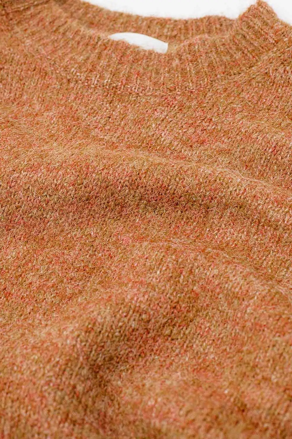Basic Crew Neck Knitted Sweater in camel - Sweaters
