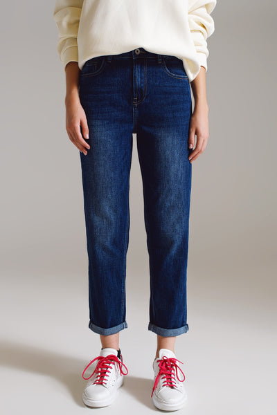 Q2 Basic Straight Jeans in Dark Wash