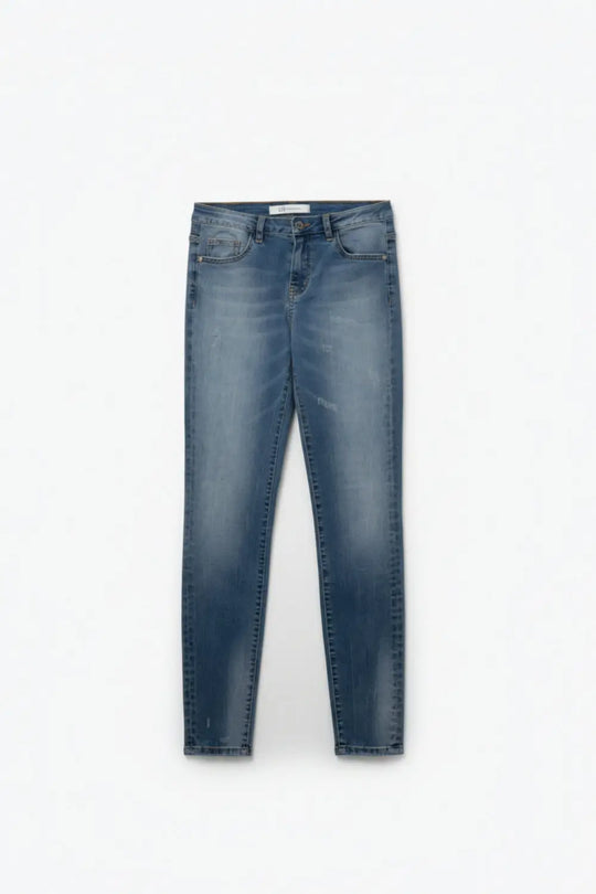 Q2 Basic Stretchy Skinny Jeans in Mid Wash