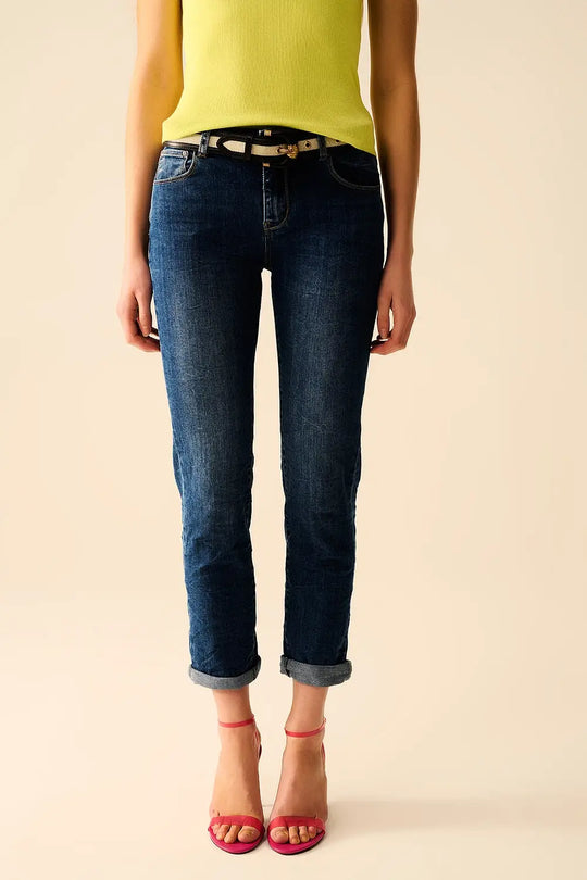 Q2 Basic Super Skinny Mid Wash Stretchy Jeans