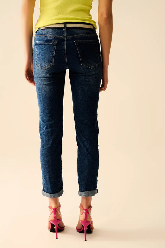 Basic Super Skinny Mid Wash Stretchy Jeans - Jeans