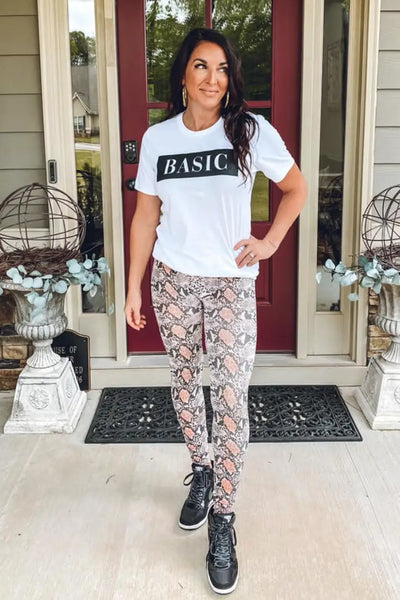 Snakeskin Print Leggings - Melissa Jean Boutique