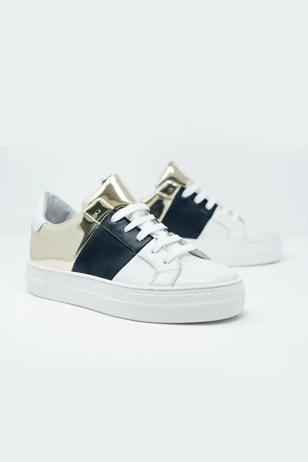 Baskets chunky Noir et or - Chaussures
