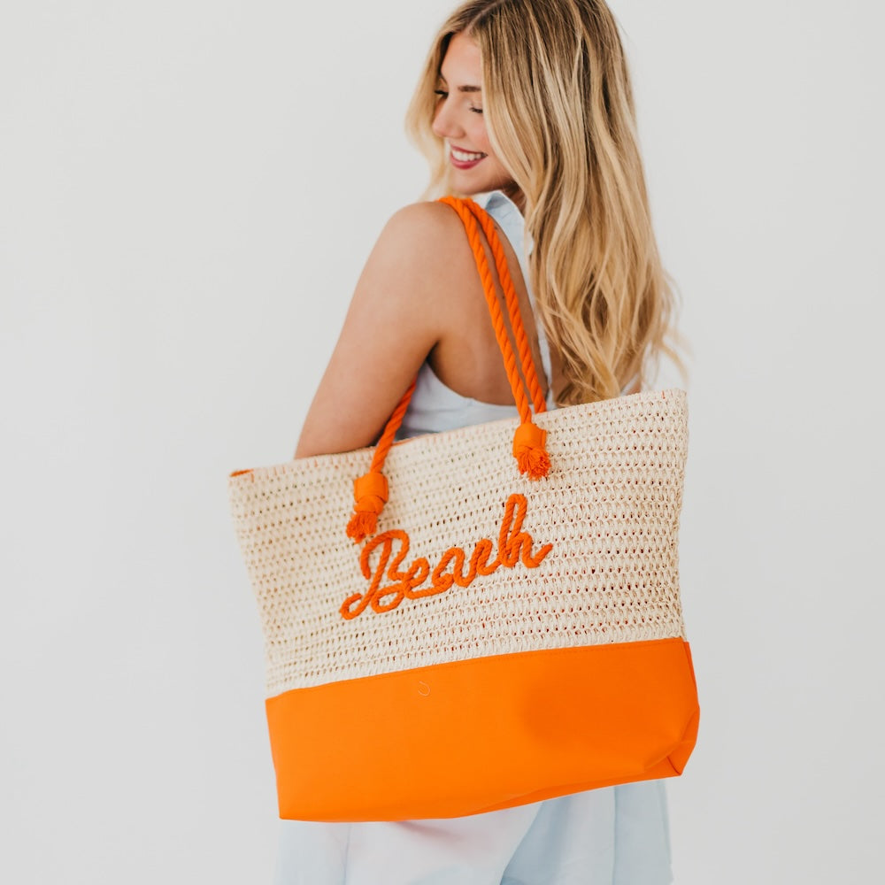 Beach Bum Raffia Tote Bag