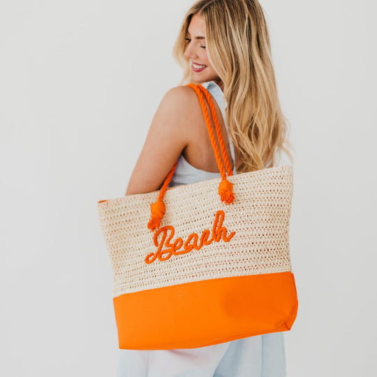 Beach Bum Raffia Tote Bag